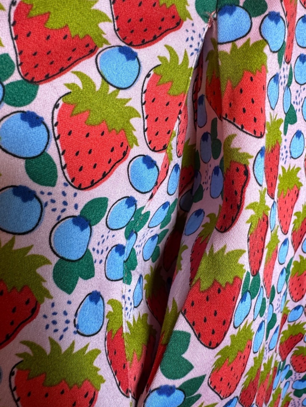 Eva Rose Strawberry Blueberry Dress Fit Flare Pockets Retro Pinup Rockabilly XL - Picture 6 of 6